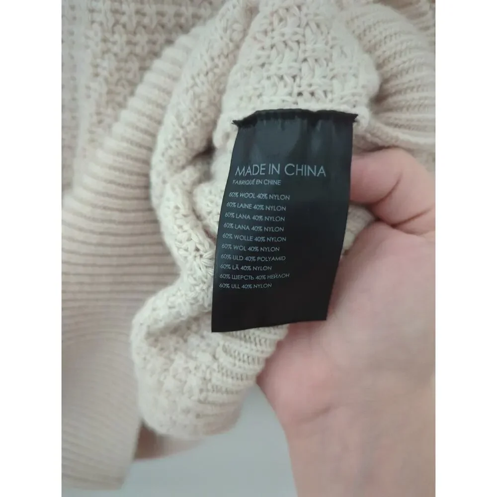 Club Monaco Mixed Stitch Shrunken Crewneck Sweater NWT